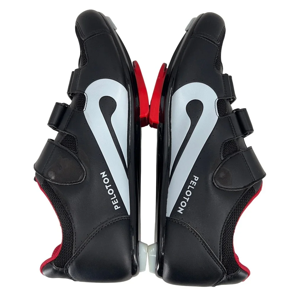 Peloton Cycling Shoes Men EU 45 US 11 Black Red Delta Cleats Ratchet PL-SH-B-45